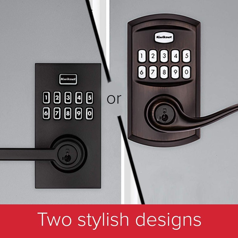 Kwikset SmartCode 917 Keypad Keyless Entry Contemporary Residential Electronic Lever Lock Deadbolt Alternative with Halifax Door Lever and SmartKey Security, Polished Chrome - Image 3